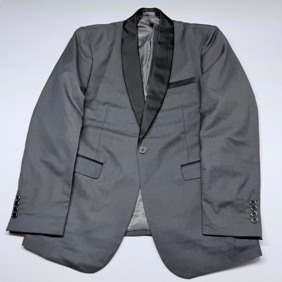 Other - Men's Grey Shawl Collar Tuxedo Blazer Suit Jacket Size L